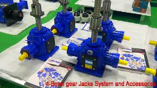 Screw jack using bevel gear mechanism  bevel gear ball screw jack lift system  Винтовые домкраты [upl. by Reyotal20]