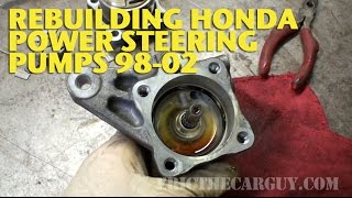 Honda Power Steering Pump Rebuild 9802 EricTheCarGuy [upl. by Llertnad]