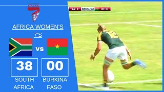 SOUTH AFRICA 🇿🇦 vs BURKINA FASO 🇧🇫 Africa Womens 7s 2024 Full Highlights [upl. by Canada]