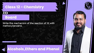 Write the mechanism of the reaction of HIith methoxybenzene [upl. by Caylor258]