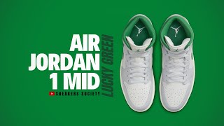 LUCKY GREEN 2025 Air Jordan 1 Mid  DETAILED LOOK  PRICE [upl. by Nich]