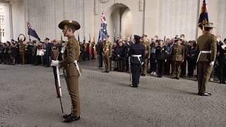 Anzac Day 2018  Menin Gate Ypres  Catafalque Party Day ceremony LAST POST [upl. by Ronoel]