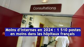 Moins dinternes en 2024  1 510 postes en moins dans les hôpitaux français  DRM News Français [upl. by Remat]