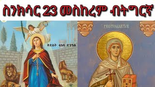 ስንክሳር ናይ ዕለት 23 ብትግርኛ Snksar 23 Meskerem Tigrinya ናይ ዕለቱ ስንክሳር Daily Synaxarium [upl. by Esac598]