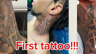 I GOT MY FIRST TATTOO…bad idea neck tattoo [upl. by Elyse]