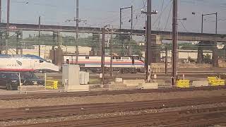 Amtrak Phase II P42DC 130 and Avelia Liberty trainsets at 30th Street Coach Yard [upl. by Sedaiuqlem923]