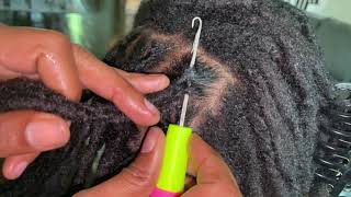 Easy way to interlock locs with a crochet needle [upl. by Kevan]