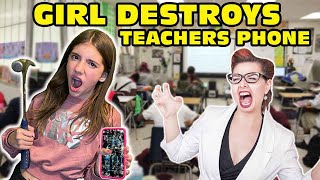 🤬Girl Temper Tantrum🤬 Smashes Teachers Phone While At School Original [upl. by Areis]