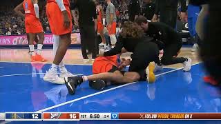 Chet Holmgren gets carried off court after scary fall vs Warriors [upl. by Kippie]