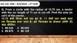 From a circle with the radius of 1575 cm a sector with the arc length of 11 cm is cut offFind the [upl. by Eirovi]