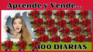 Flores navideñas en 2 PASOS ¡Haz 100 al día y GANA DINERO [upl. by Neyugn686]