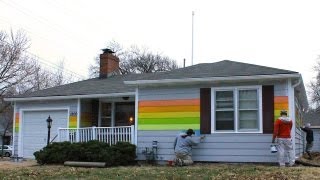 Westboro Baptist Church Neighbor Painting House Rainbow Flag Colors [upl. by Flemming644]