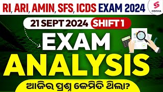 OSSSC RI Exam Analysis Today  RI Amin Shift 1 Analysis  RI ARI Amin Question Paper 2024 [upl. by Nilved177]