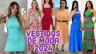 VESTIDOS DE MODA 2024vestidos en tendencia para primavera verano 2024 [upl. by Anneirda829]