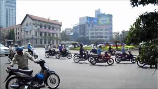 Traffic outside Ben Thanh market Saigon [upl. by Ahcsropal]