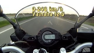 Yamaha Fz6 Fazer разгон до упора  Fly by Acceleration to max speed [upl. by Nitsrek]