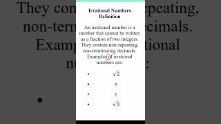 Irrational Numbers Definition [upl. by Giulia]