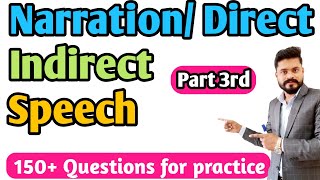 Narration part 3rd  Direct indirect Speech in English [upl. by Aernda]