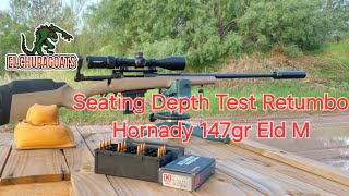 SAVAGE 110 TACTICAL 65 PRC SEATING DEPTH TEST 147GR ELD M WITH RETUMBO [upl. by Nirrol359]