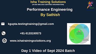 Performance Engineering Day 1 on 1st September 24ContactWhatsApp us on 918019952427 to enroll [upl. by Grant]