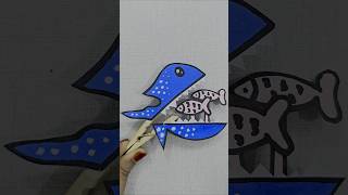 Cute paper Shark Craft idea for kids Easiest Paper Craft video Step by step viralshort shortsfeed [upl. by Eelam956]