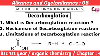 Decarboxylation of carboxylic acids  Alkanes and cycloalkanes  Bsc 1st year organic chemistry [upl. by Weinrich]