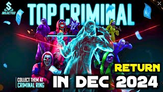 ALL CRIMINAL BUNDLE RETURN IN FREE FIRE  TOP CRIMINAL RING EVENT  GHOST CRIMINAL BUNDLE KAB AAYEGA [upl. by Hamann]