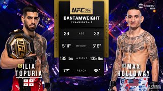 ILIA TOPURIA VS MAX HOLLOWAY FULL FIGHT UFC 308 [upl. by Asetal]