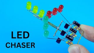 SUPER LED CHASER Circuit Using BC547 Transistor [upl. by Esdnil947]