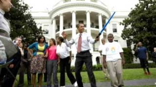 STAR WARS BARACK OBAMA JEDI LIGHTSABER 2009 IN THE WHITE HOUSE [upl. by Gates]