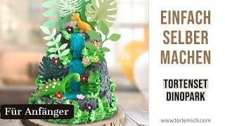 Tutorial Dino Torte ohne Fondant für Anfänger zum Selbermachen [upl. by Ocsicnarf714]