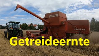 Oldtimer dreschen Triticaleernte mit Fahr M66TS und John Deere [upl. by Notyard]