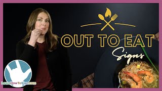 ASL Out to Eat Signs  Part 1  Food Signs [upl. by Sabra]