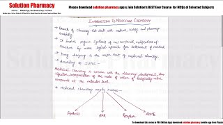 Class 01 Introduction to Medicinal Chemistry  Medicinal Chemistry01  BPharma 4th Semester [upl. by Kawai]