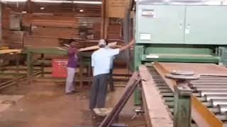 KJW double sizer amp sanding line in Sharon plywood India [upl. by Gill]