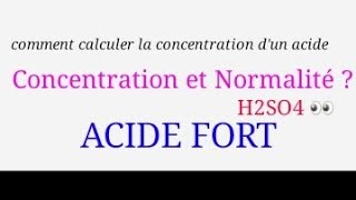 Comment calculer la concentration dun acide puis sa normalitéكيفاش نحسب تركيز حمض [upl. by Anitahs]