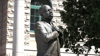 Statue of late Congressman John Lewis replaces previous confederate statue [upl. by Nesyla]