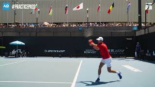 Novak Djokovic practices ahead of his fourth round match in Australia  Practice Pass [upl. by Ahsrav308]