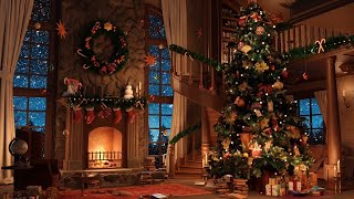 Christmas Music Ambience with Instrumental Christmas Music amp Crackling Fireplace [upl. by Namajneb]