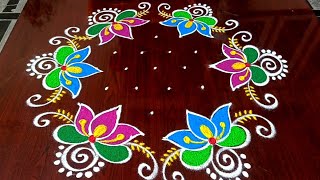 sankranti chukkala muggulu 🌺 beautiful 7 dots sankranti muggulukolam greshmarangoli4252 [upl. by Gans]