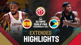 Final Spain 🇪🇸 vs Bahamas 🇧🇸  Extended Highlights  FIBA OQT 2024 Spain [upl. by Hekker]