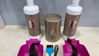 SCHWARZKOPF BLONDME PREMIUM BOND ENFORCING LIFT 9  Natural hair lightning  IGORA VIBRANCE [upl. by Regazzi]