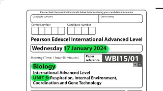 A level  Biology  Unit 5  January 2024 [upl. by Ahsineb]