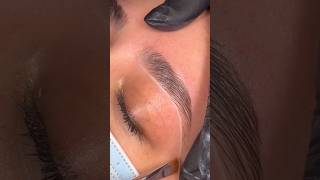 Brow lamination on thick brows✨💛 browsbybrecia eyebrow shorts browtutorial [upl. by Adnovay]