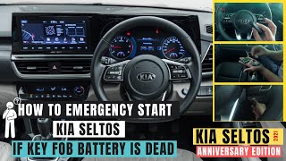 How to emergency start KIA Seltos when key fob battery is dead  no jumper required [upl. by Novat]