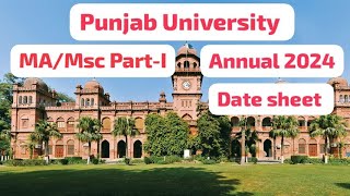 MAMsc PartI Punjab University Annual 2024 Date Sheet [upl. by Lehrer478]