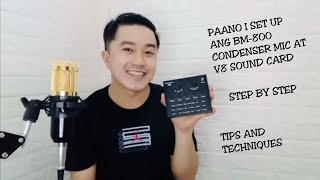 HOW TO SET UP BM800 CONDENSER MIC AND V8 SOUND CARD STEP BY STEP [upl. by Adnirem999]