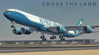 ToLiss Airbus A340600 flown by Real 737 Pilot  Vatsim Cross the Land Westbound 2022 [upl. by Nnasor834]