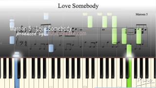 Maroon 5  Love Somebody  Music Sheets  Piano Tutorial [upl. by Chuu857]