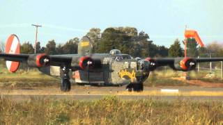 B24 Liberator Run Up Takeoff and Landing at KHWY on 101210 at 1700 [upl. by Anyehs]